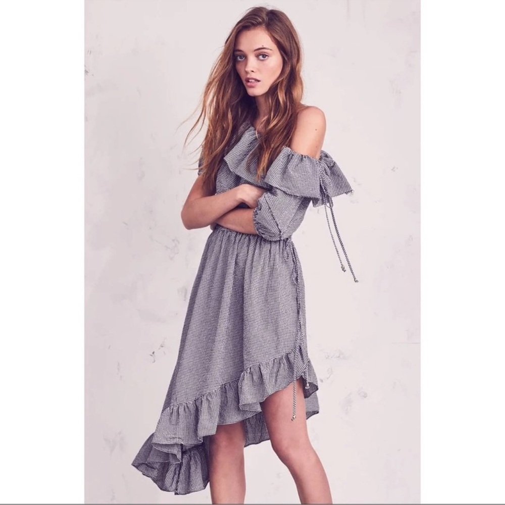 Loveshackfancy Gingham Haley One Shoulder Dress B… - image 1